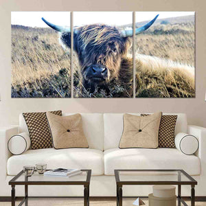 Sepia Highland Cow Wall Art Canvas-Stunning Canvas Prints