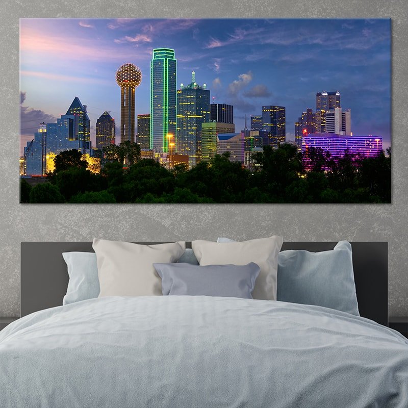 Dallas Skyline Wall Art Canvas-Stunning Canvas Prints