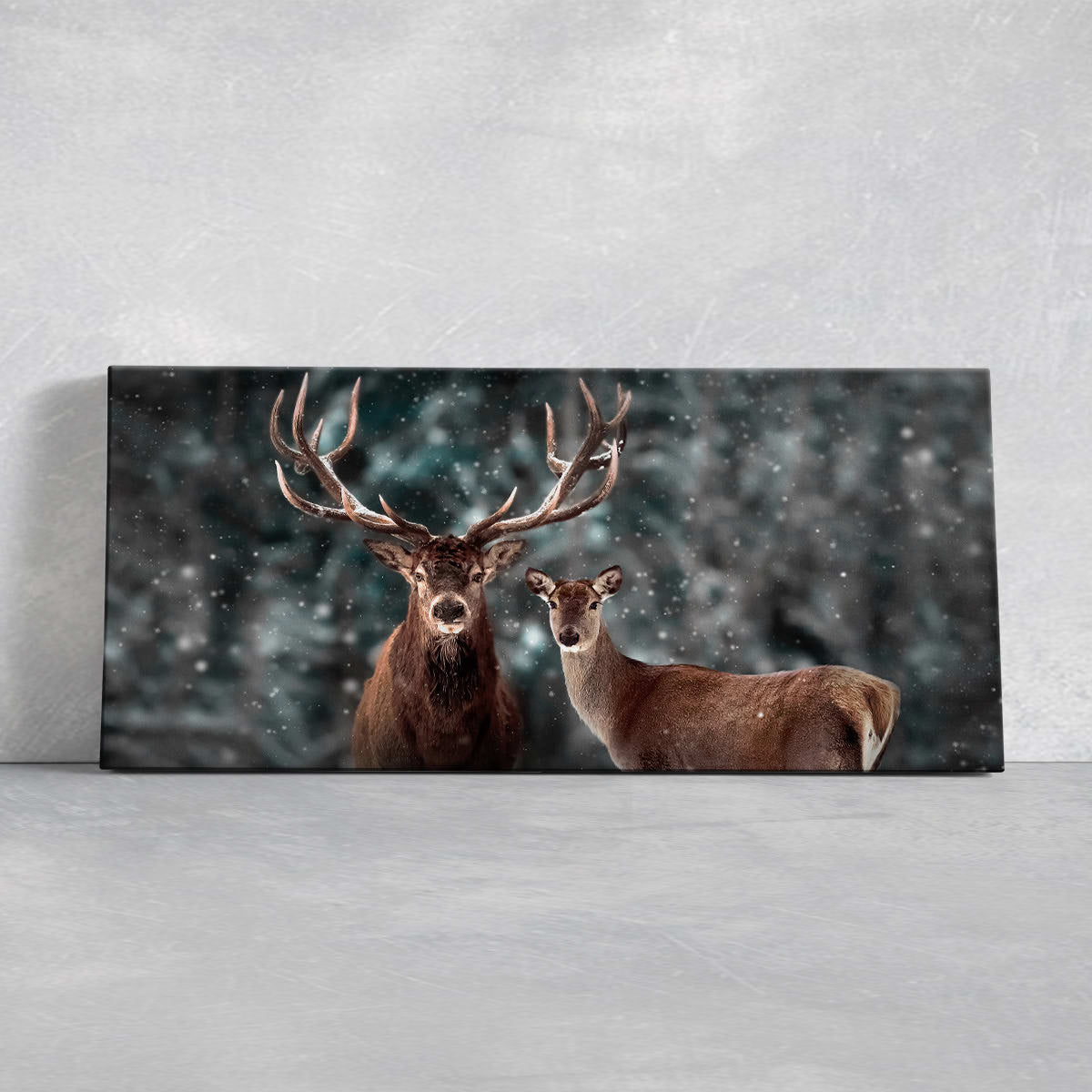 Winter Deer Elks Wall Art Canvas-Stunning Canvas Prints