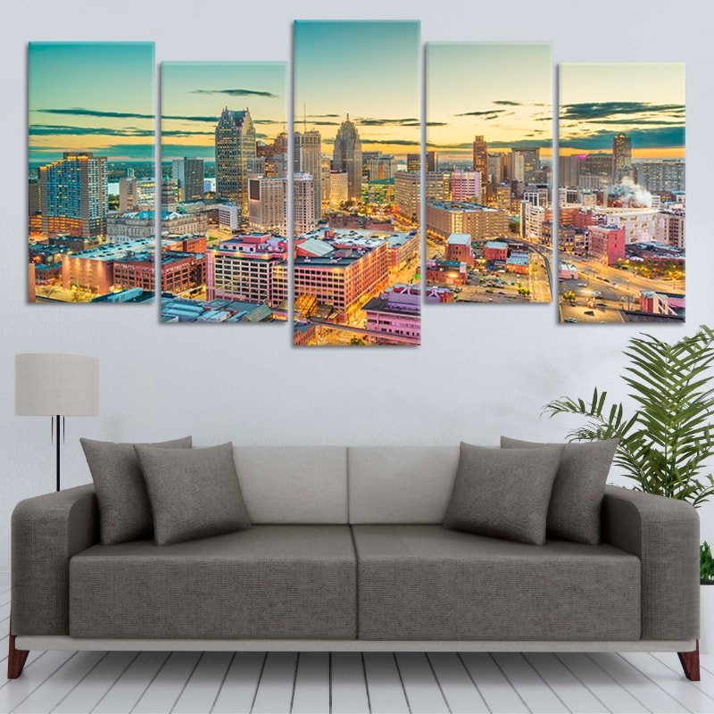 Detroit Skyline Wall Art: Large Canvas Prints, Art Prints & Paintings