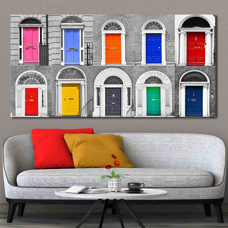 Photo & Art Print Colorful collection of doors in Dublin, Ireland