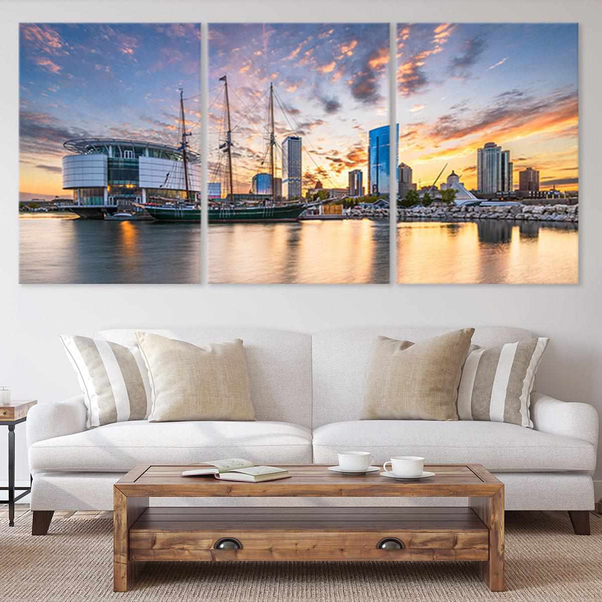 Milwaukee Skyline Wall Art Canvas-Stunning Canvas Prints