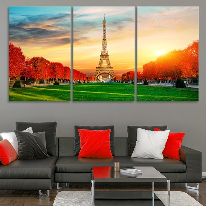 Eiffel Tower Sunset Wall Art Canvas-Stunning Canvas Prints