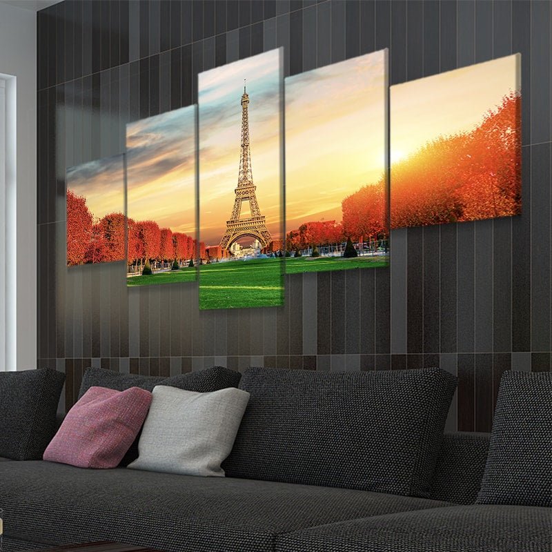 Eiffel Tower Sunset Wall Art Canvas-Stunning Canvas Prints