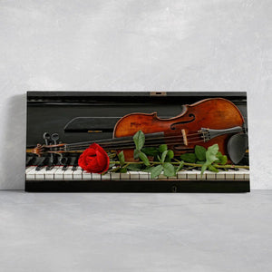 Piano And Violin Wall Art Canvas Print-Stunning Canvas Prints