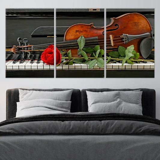 Piano And Violin Wall Art Canvas Print-Stunning Canvas Prints