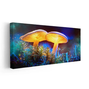 Glowing Mushrooms Psychedelic Wall Art Canvas Print-Stunning Canvas Prints