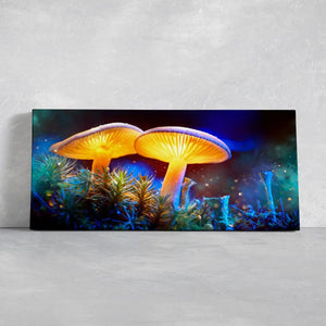 Glowing Mushrooms Psychedelic Wall Art Canvas Print-Stunning Canvas Prints