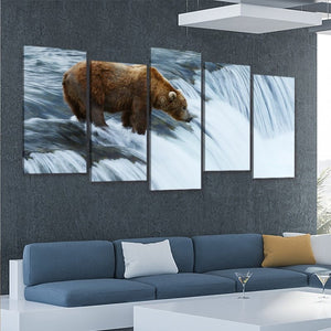 Fishing grizzly Bear Wall Art Canvas-Stunning Canvas Prints