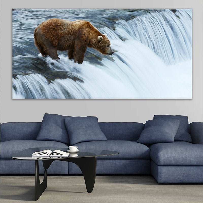 Fishing grizzly Bear Wall Art Canvas-Stunning Canvas Prints