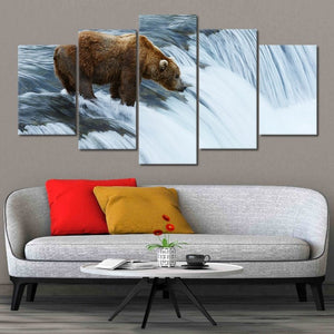 Fishing grizzly Bear Wall Art Canvas-Stunning Canvas Prints