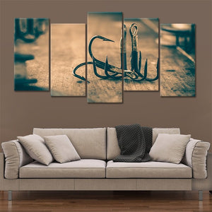 Illustration of Boy Hooking Bait | Large Solid-Faced Canvas Wall Art Print | Great Big Canvas
