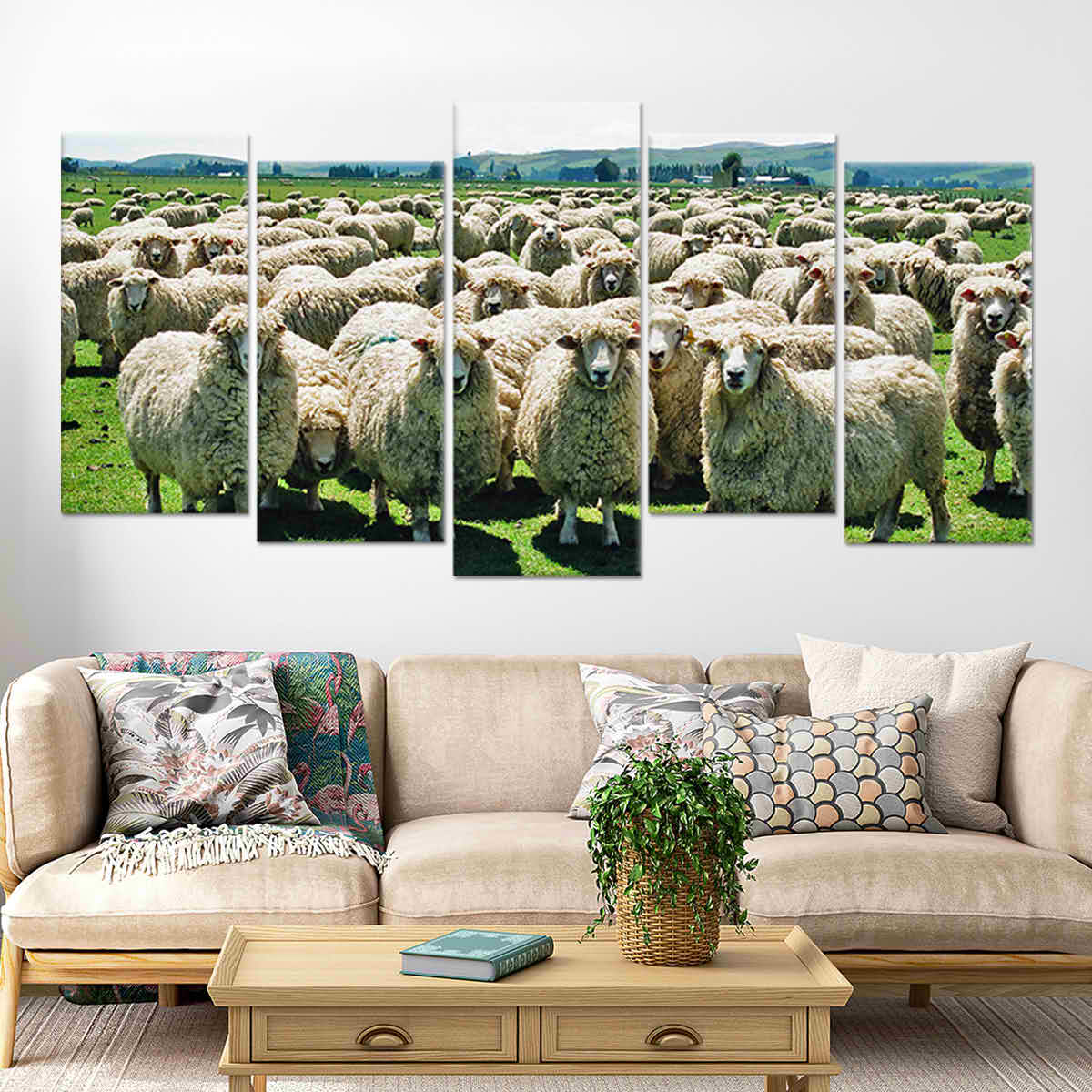 Sheep Flock Wall Art Canvas-Stunning Canvas Prints