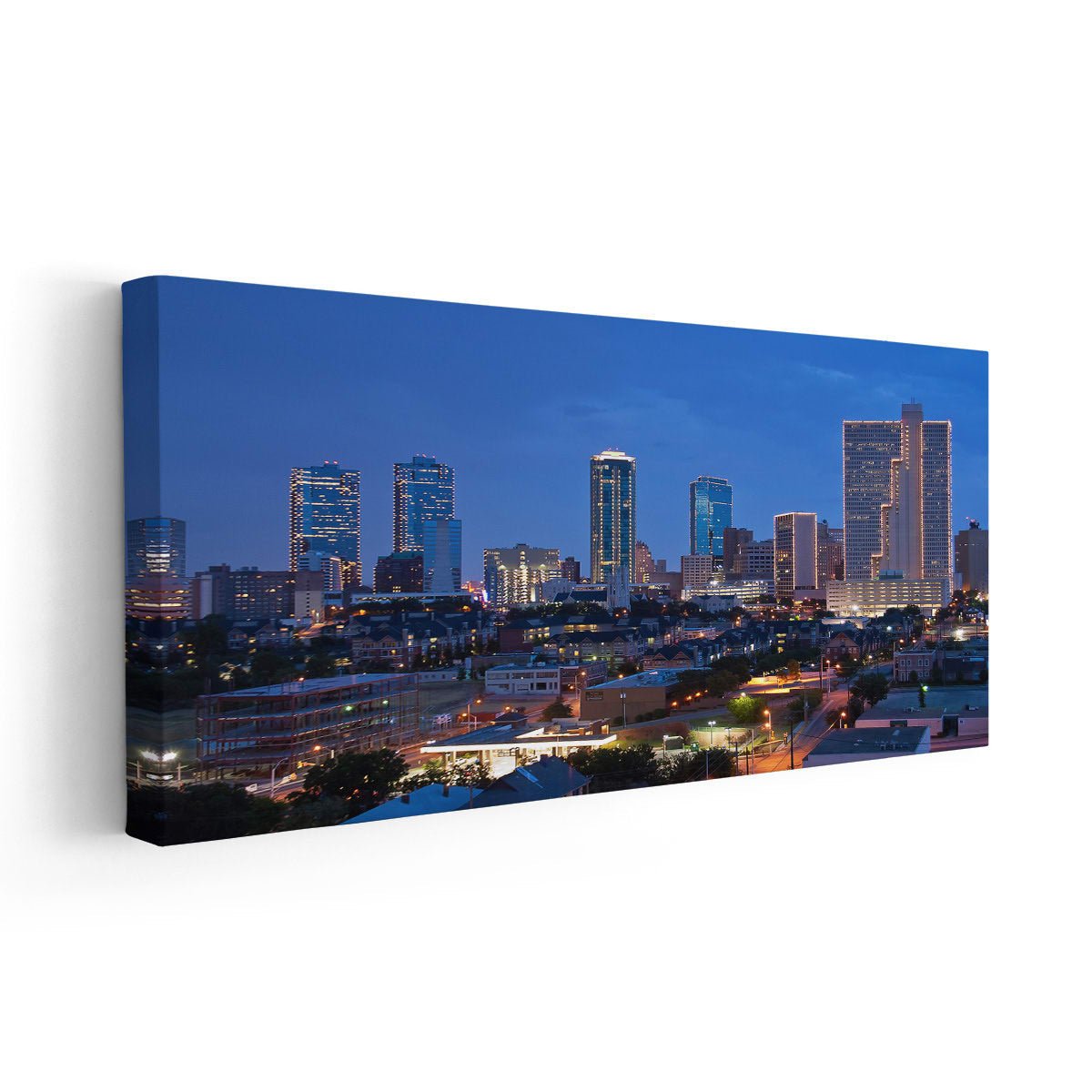 Fort Worth Skyline At Night Wall Art Canvas-Stunning Canvas Prints