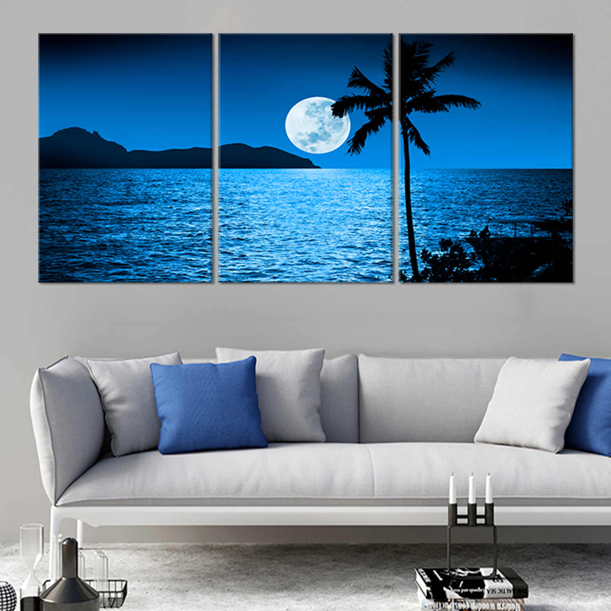 Fiji Moonlight Beach Wall Art Canvas-Stunning Canvas Prints