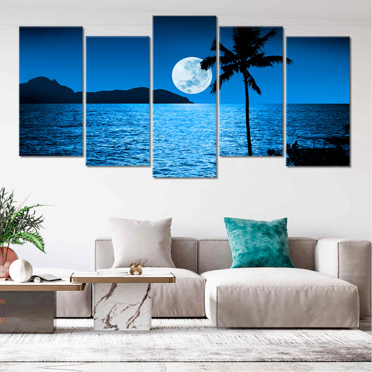 Fiji Moonlight Beach Wall Art Canvas-Stunning Canvas Prints