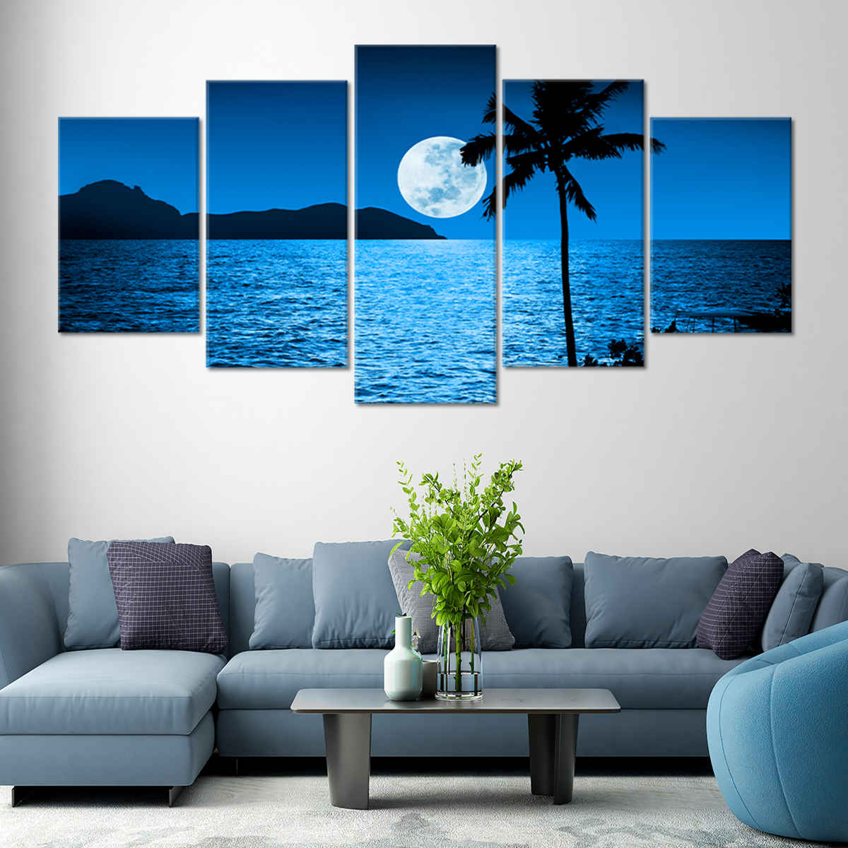 Fiji Moonlight Beach Wall Art Canvas-Stunning Canvas Prints