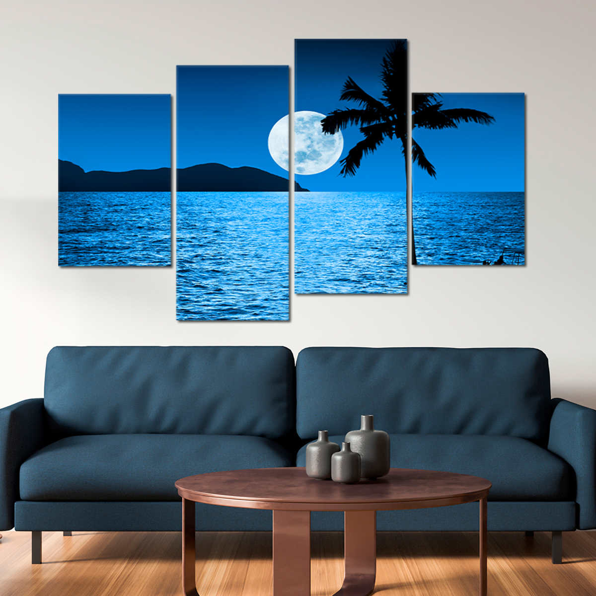 Fiji Moonlight Beach Wall Art Canvas-Stunning Canvas Prints