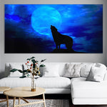 Blue Howling Wolf Wall Art Canvas-Stunning Canvas Prints