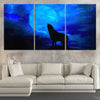 Blue Howling Wolf Wall Art Canvas-Stunning Canvas Prints