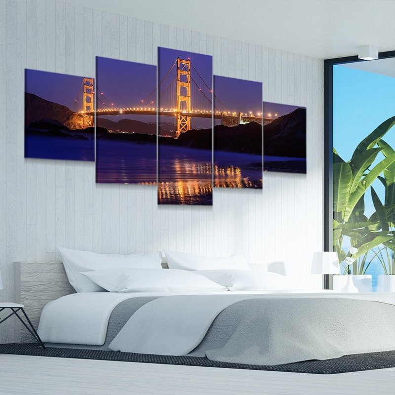 Golden Gate Bridge Reflection Wall Art Canvas-Stunning Canvas Prints