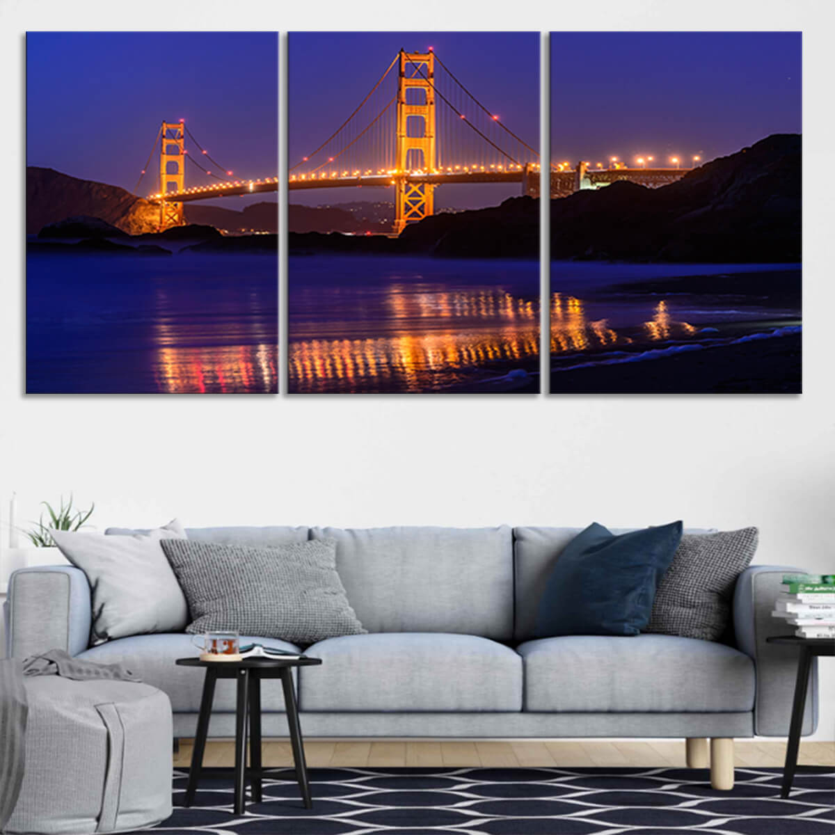 Golden Gate Bridge Reflection Wall Art Canvas-Stunning Canvas Prints