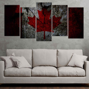 Grunge Canadian Flag Wall Art-Stunning Canvas Prints