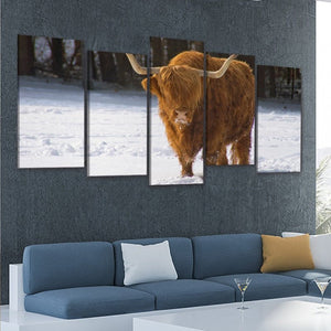 Winter Hairy Cow Wall Art Canvas-Stunning Canvas Prints