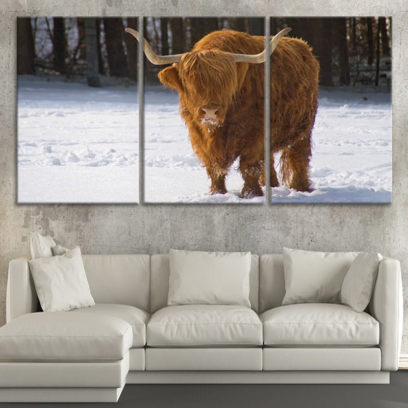 Winter Hairy Cow Wall Art Canvas-Stunning Canvas Prints