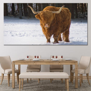 Winter Hairy Cow Wall Art Canvas-Stunning Canvas Prints