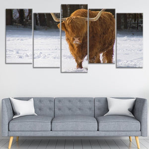 Winter Hairy Cow Wall Art Canvas-Stunning Canvas Prints