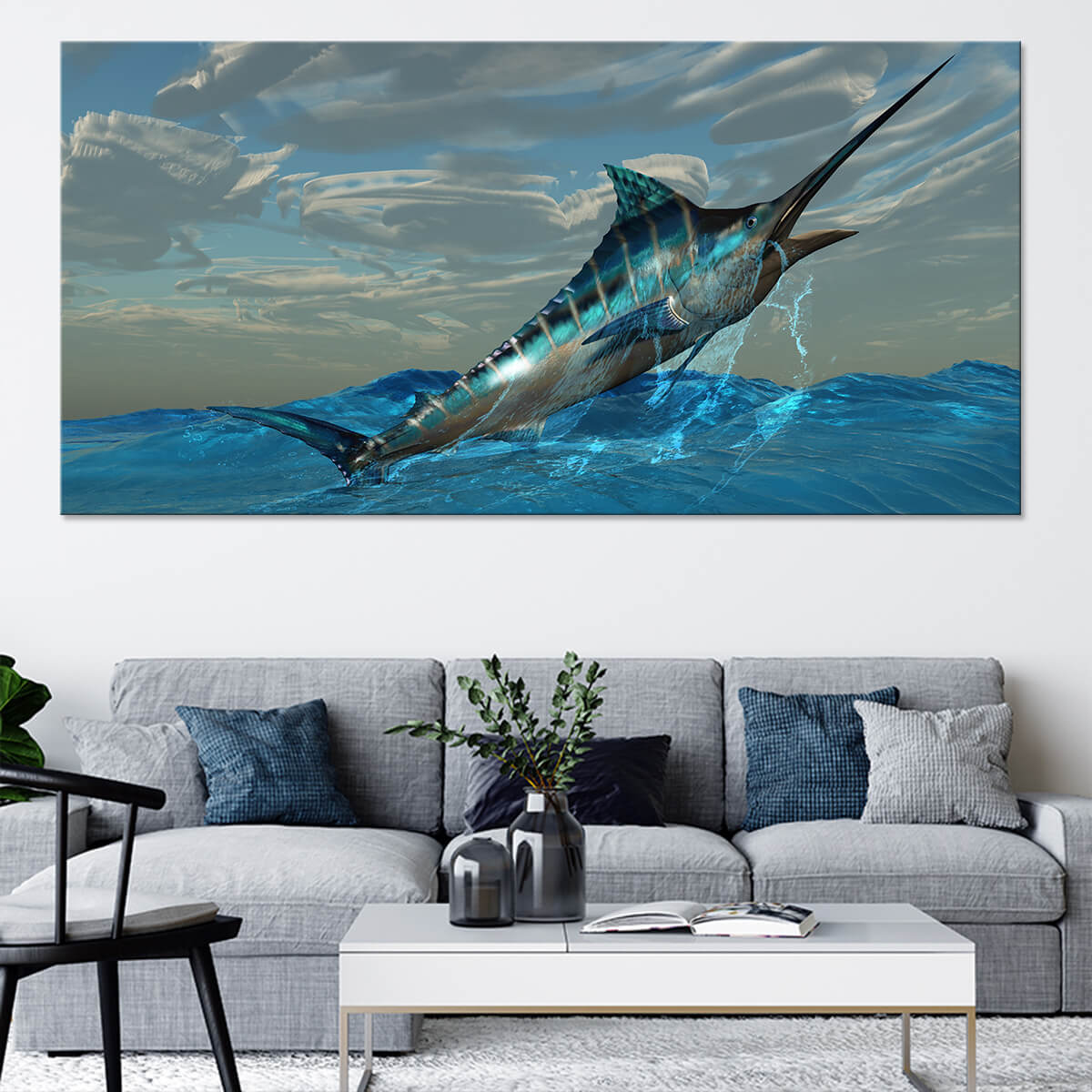 Blue Marlin Wall Art Canvas-Stunning Canvas Prints