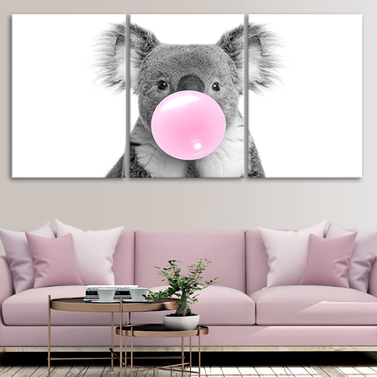 Bubblegum Koala Bear Wall Art Canvas-Stunning Canvas Prints