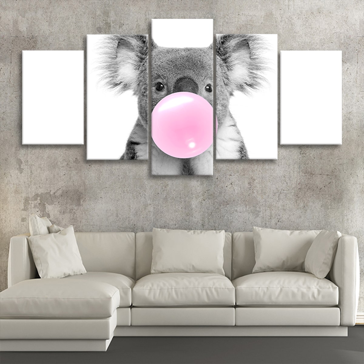 Bubblegum Koala Bear Wall Art Canvas-Stunning Canvas Prints