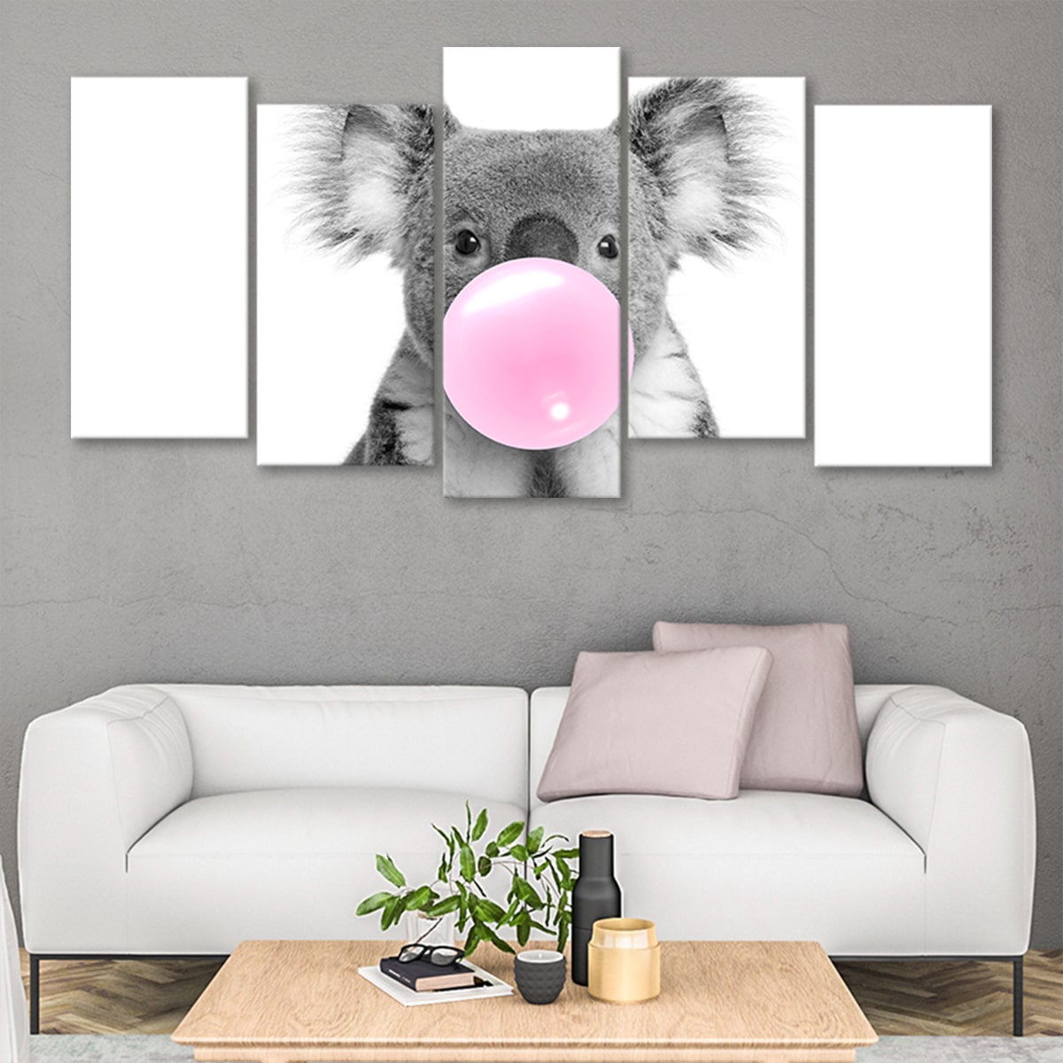 Bubblegum Koala Bear Wall Art Canvas-Stunning Canvas Prints