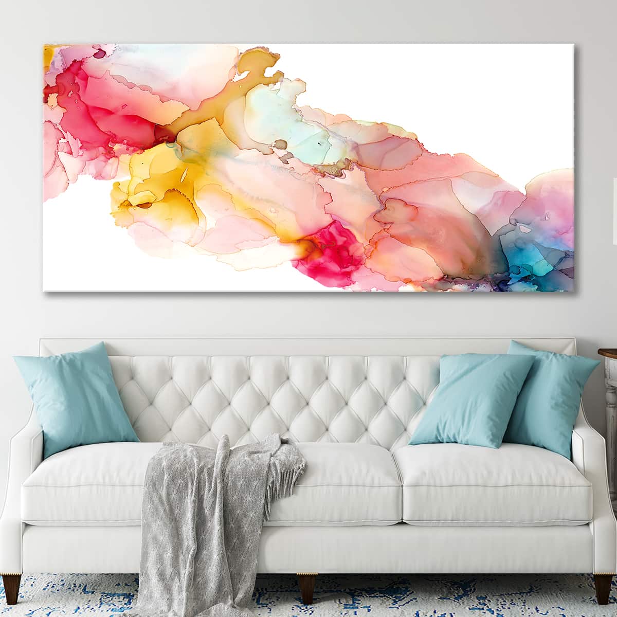 Large Colorful Ink Abstract Wall Art For Living Room Wall-Stunning Canvas Prints