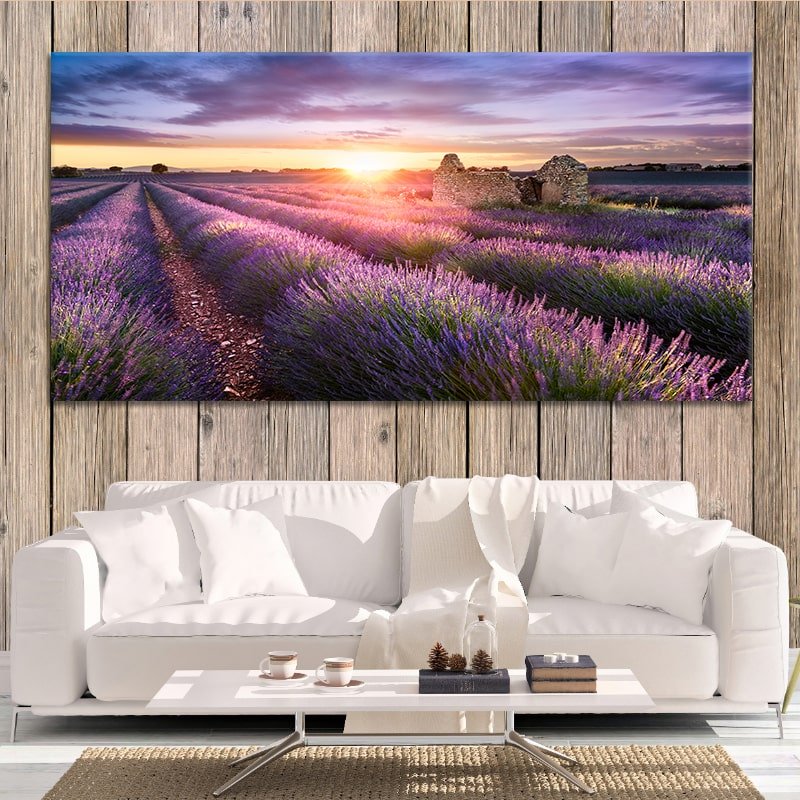 Lavender Field Sunset Wall Art Canvas-Stunning Canvas Prints