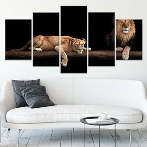 Lion And Lioness Wall Art Canvas-Stunning Canvas Prints