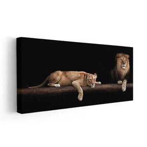 Lion And Lioness Wall Art Canvas-Stunning Canvas Prints