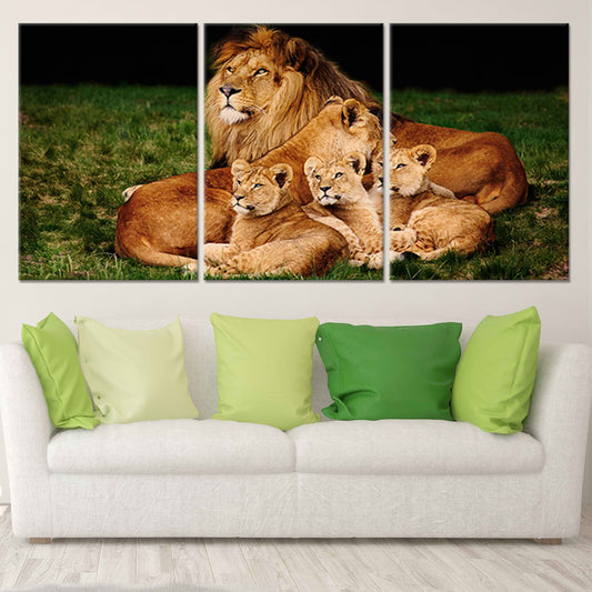 Lion Family Wall Art Canvas-Stunning Canvas Prints