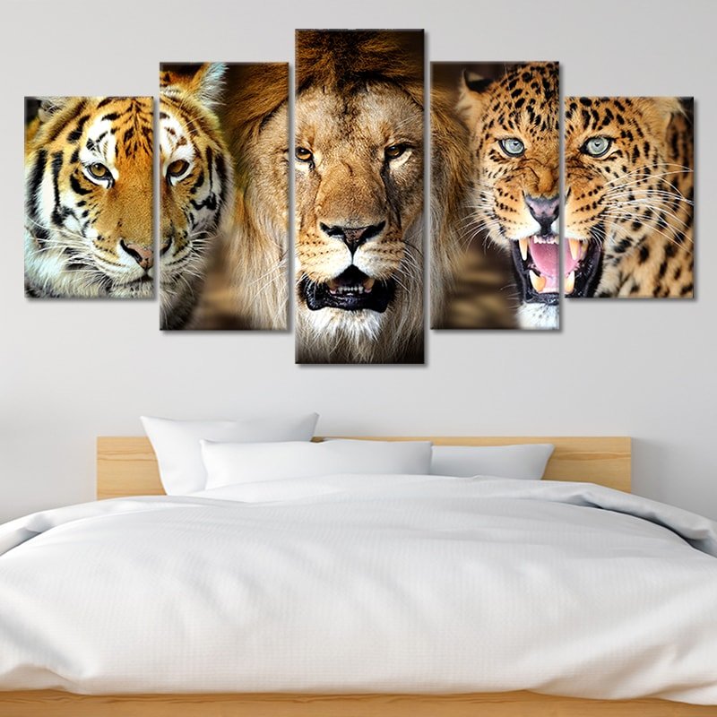 Lion Tiger And Leopard Wall Art Canvas-Stunning Canvas Prints