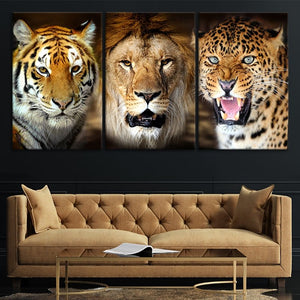 Lion Tiger And Leopard Wall Art Canvas-Stunning Canvas Prints