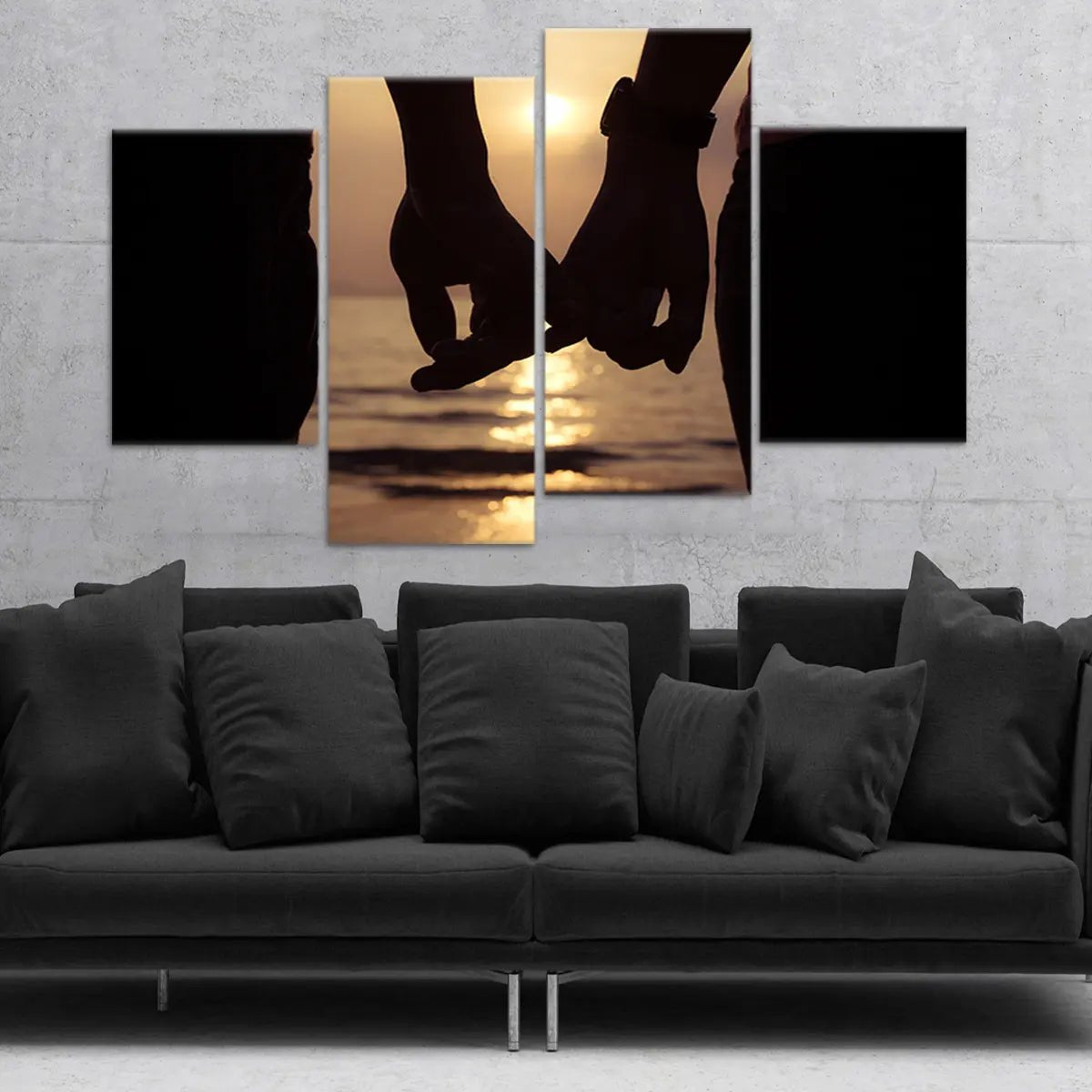 Couple Holding Hands Wall Art Canvas Print | Romantic Artwork For Bedroom-Stunning Canvas Prints