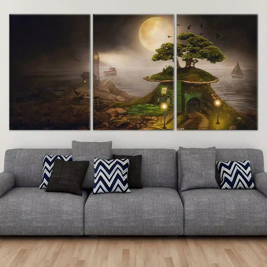 Magical Full Moon Wall Art Canvas Print-Stunning Canvas Prints