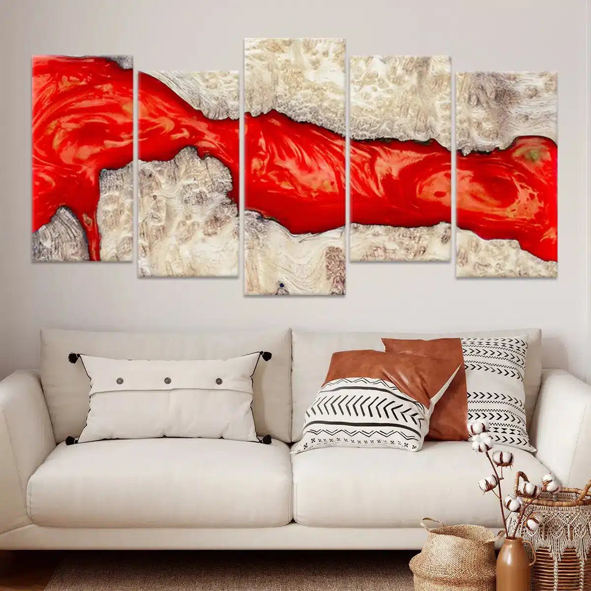 Abstract Red Lava Wall Art Canvas-Stunning Canvas Prints