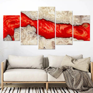 Abstract Red Lava Wall Art Canvas-Stunning Canvas Prints