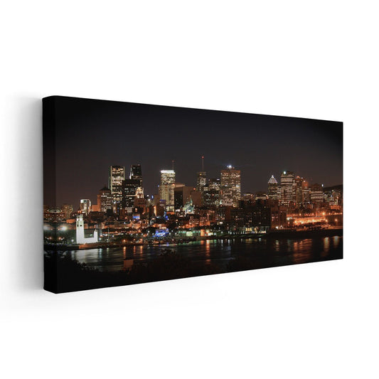 Montreal Skyline At Night Wall Art Canvas-Stunning Canvas Prints