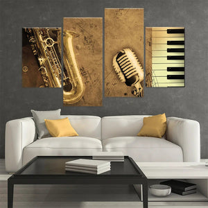 Vintage Jazz Instruments Wall Art Canvas Print-Stunning Canvas Prints