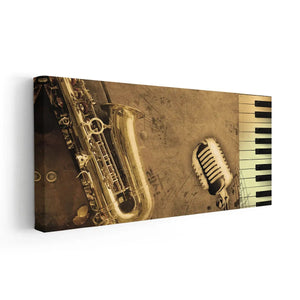 Vintage Jazz Instruments Wall Art Canvas Print-Stunning Canvas Prints