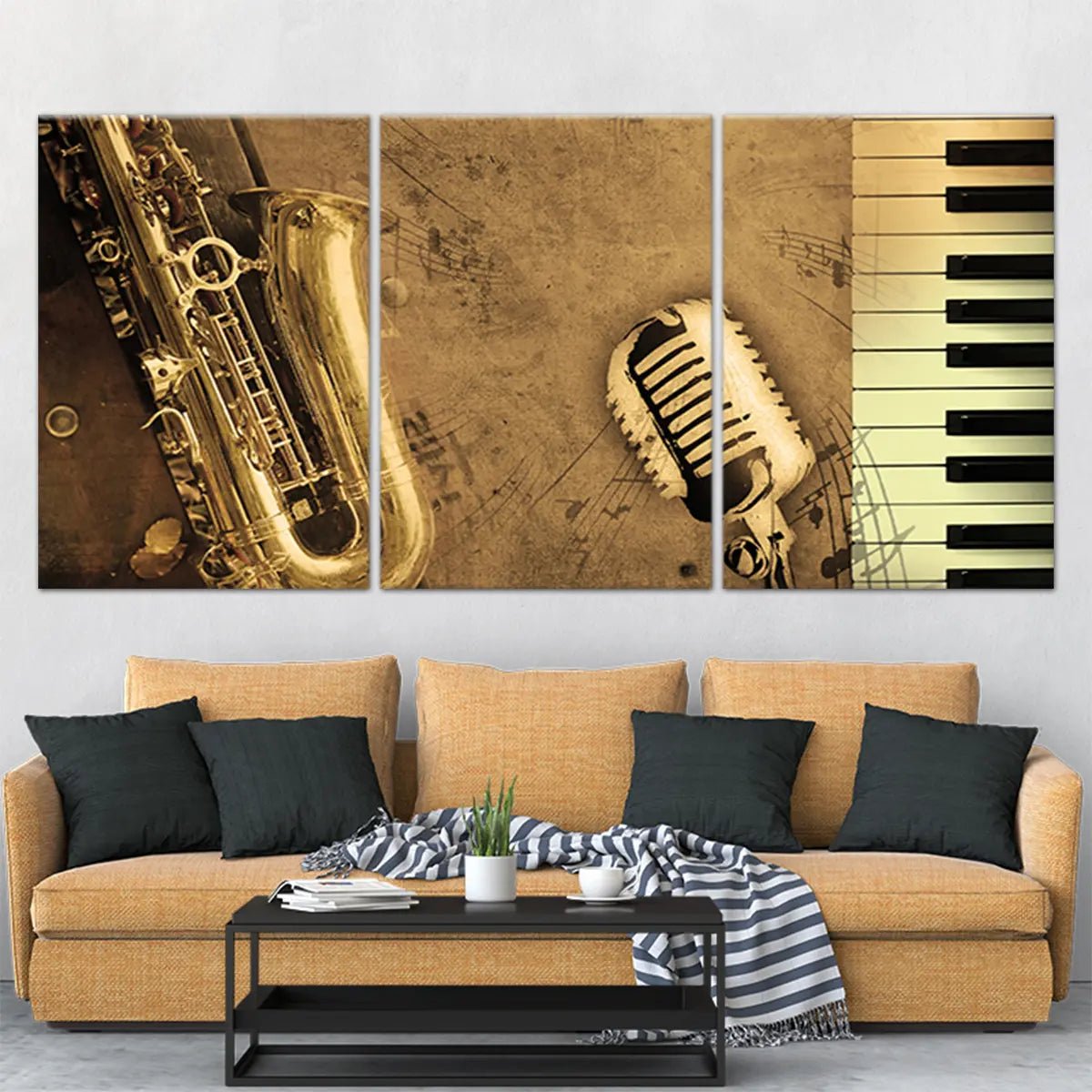 Vintage Jazz Instruments Wall Art Canvas Print-Stunning Canvas Prints